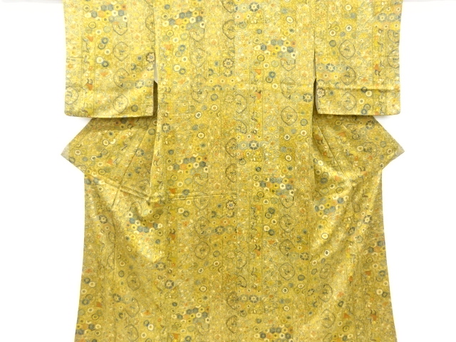 JAPANESE KIMONO / VINTAGE KOMON KIMONO / SILK / FLOWER